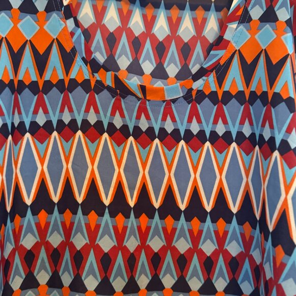 J Crew silk short sleeve color block blouse- size 00 - Picture 6 of 7